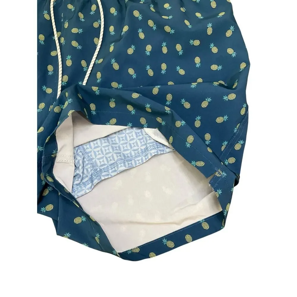 Bonobos Mens Swim Lined Shorts Blue Pineapples UPF 50+ Pockets Size XXL NWT